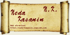 Neda Kašanin vizit kartica
